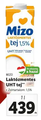 Lidl MIZO Laktózmentes UHT tej ajánlat
