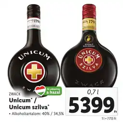 Lidl ZWACK Unicum / Unicum szilva ajánlat