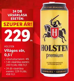 Lidl HOLSTEN Világos sör ajánlat