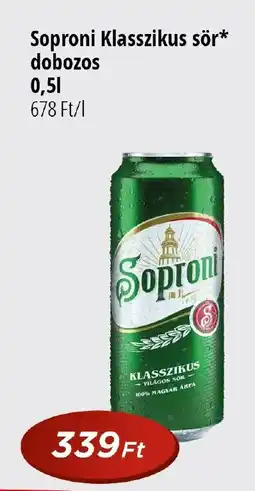 Real Soproni Klasszikus sör dobozos ajánlat