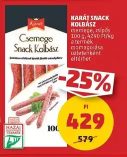 PENNY Karát snack kolbász ajánlat