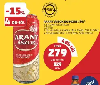 PENNY Arany ászok dobozos sör ajánlat