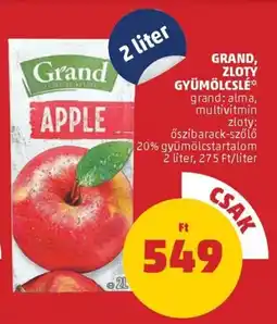 PENNY Grand, zloty gyümölcslé ajánlat