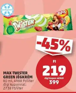 PENNY Max twister green jégkrém ajánlat