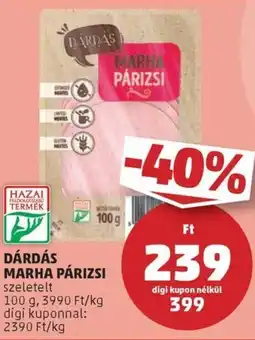 PENNY Dárdás marha párizsi ajánlat
