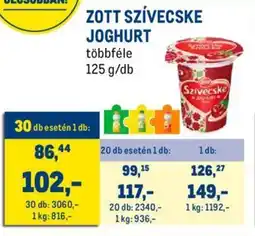 Metro Zott szívecske joghurt ajánlat