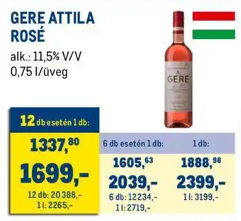 Metro Gere attila rosé ajánlat