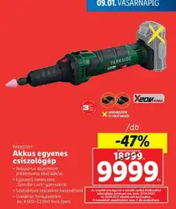 Lidl PARKSIDE Akkus egyenes csiszológép ajánlat