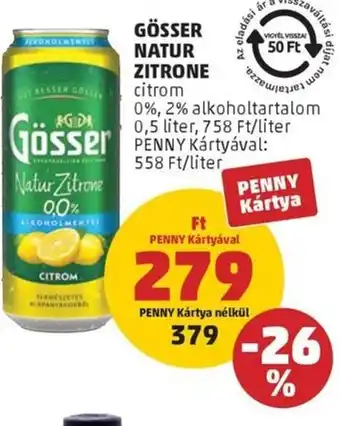 PENNY Gösser natur zitrone ajánlat