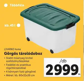 Lidl LIVARNO home Görgős tárolódoboz ajánlat