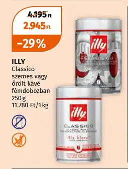 Illy classico szemes/őrölt kávé