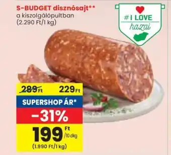 Spar S-budget disznósajt ajánlat