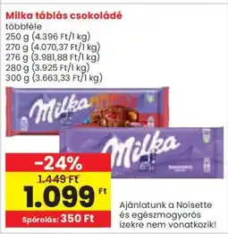 Spar Milka táblás csokoládé ajánlat