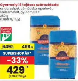 Spar Gyermelyi 8 tojásos száraztészta ajánlat