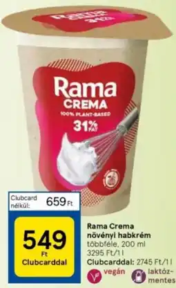Tesco Rama crema növényi habkrém ajánlat