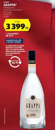 ALDI Cavone grappa ajánlat