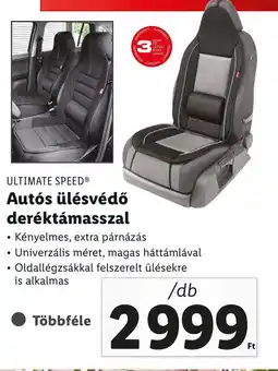 Lidl ULTIMATE SPEED Autós ülésvédő deréktámasszal ajánlat