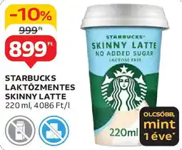 Auchan Starbucks laktózmentes skinny latte ajánlat