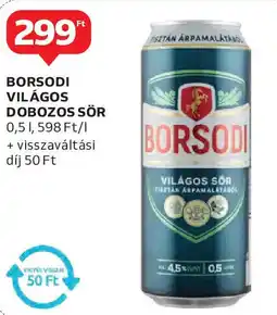 Auchan Borsodi világos dobozos sör ajánlat