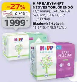 Auchan Hipp babysanft nedves törlőkendő ajánlat