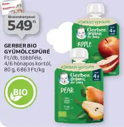 Auchan Gerber bio gyümölcspüré ajánlat