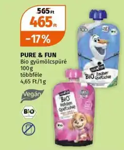 Müller Pure & fun bio gyümölcspüré ajánlat