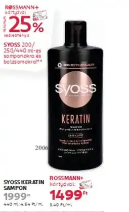 Rossmann Syoss keratin sampon ajánlat