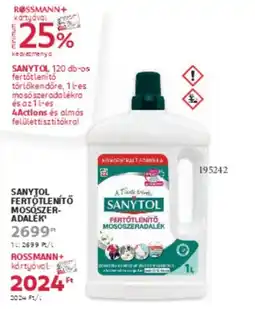 Rossmann Sanytol fertőtlenítő mosószeradalék ajánlat