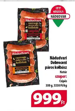 Coop Nádudvari Debreceni páros kolbász ajánlat