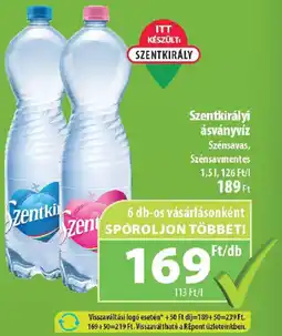 Coop Szentkirályi ásványvíz ajánlat