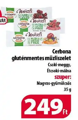 Cerbona gluténmentes müzliszelet