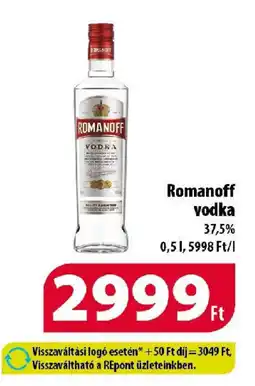 Coop Romanoff vodka ajánlat