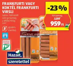 ALDI Frankfurti, koktél frankfurti virsli ajánlat