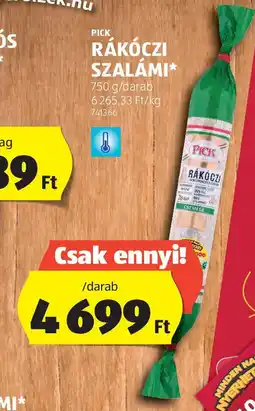 ALDI Pick rákóczi szalámi ajánlat