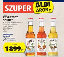 ALDI Monin kávéízesítő szirup ajánlat