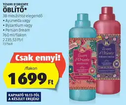 ALDI Tesori d'oriente öblítő ajánlat