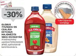 Auchan Globus ketchup, majonéz és mustár ajánlat