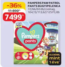 Auchan Pampers paw patrol pants bugyipelenka ajánlat