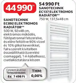 Auchan SANOTECHNIK EC092 ELEKTROMOS RADIÁTOR ajánlat