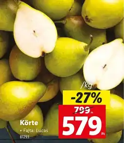 Lidl Körte ajánlat