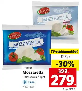 Lidl LOVILIO Mozzarella ajánlat