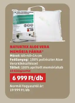 Naturtex aloe vera memória párna