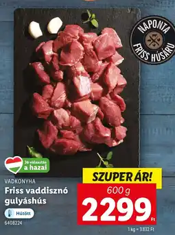 VADKONYHA Friss vaddisznó gulyáshús