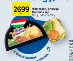 Tesco Mizo hosszu érlelésű trappista sajt ajánlat