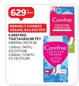 Auchan Carefree tisztasági betét ajánlat