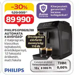 Auchan Philips ep0820/00 automata kávéfőző ajánlat