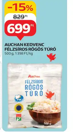 Auchan kedvenc félzsíros rögös túró