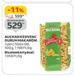 Auchan Auchan kedvenc durum makaróni ajánlat