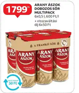 Arany ászok dobozos sör multipack