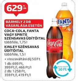 Auchan Coca-cola, fanta / sprite szénsavas üdítőital ajánlat